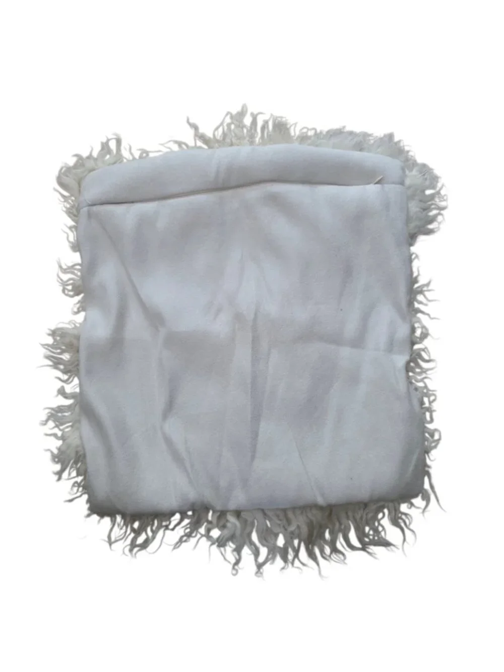 Crate & Barrel Mongolian Fur Pelliccia Ivory Pillow Sham 15